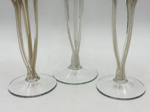 Jozefina Krosno mundgeblasen Kunstglas Kerzenhalter Stab Polen 9” & 10-1/4” - Bild 4 von 13