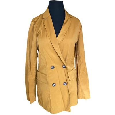 Elizabeth and James double breasted tan Autumn gold blazer jacket size small