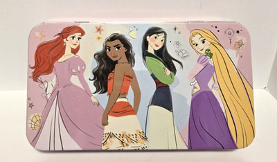 Tin Box Disney Princess Pencil,Pen, Glue, Markers School Supplies Container