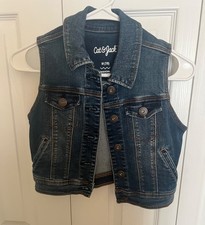Cat  Jack Jean Vest Girls Size M 7/8 New Without Tags