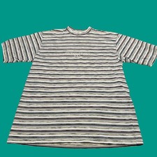 Vintage Guess Originals Mens Shirt Sz L Los Angeles Striped Beige T Shirt