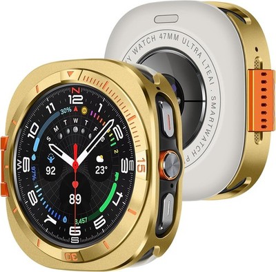 Amizee 2 in 1 Metall Hülle Kompatibel für Samsung Galaxy Watch Ultra Hülle