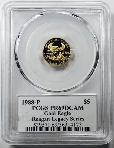 1988 P $5 GOLD EAGLE PCGS PR69 DCAM! FLAWLESS COIN! BEYOND BEAUTIFUL! NR #G2217
