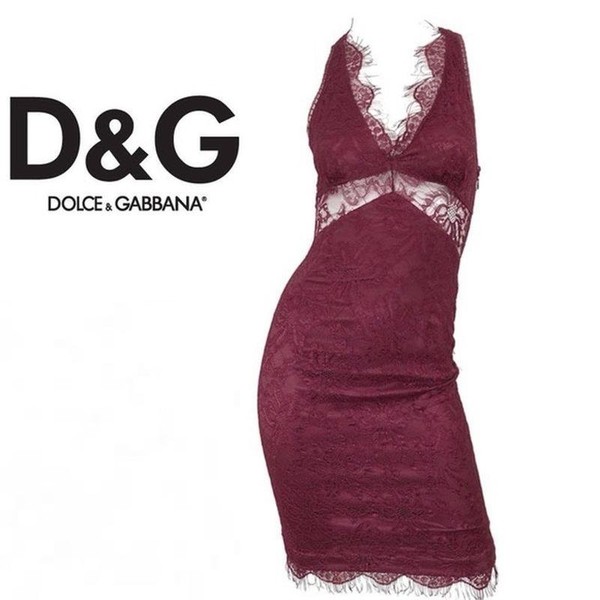 Women Dolce & Gabbana Dress Purple Lace 36 / S /