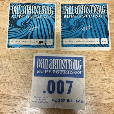 Vintage Dan Armstrong Superstrings Electric Guitar Light Gauge Strings Lot Of 3