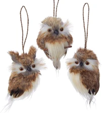 - Brown Hanging Owl Ornaments, 3 Assorted