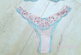 Victoria's Secret Dream Angels unlined bra set embroidery panties Cherry Blossom