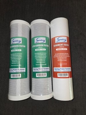  iSpring FP15 and FC15 5 Micron 10'' x 2.5'' water filters 3 pack