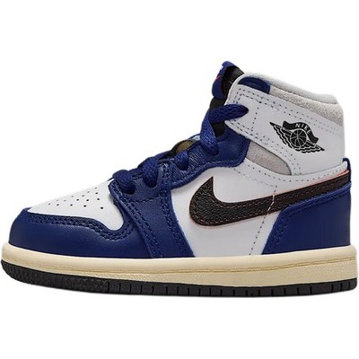 Jordan Air Jordan 1 High top Toddler Shoes White Blue Infant And FD1413-100