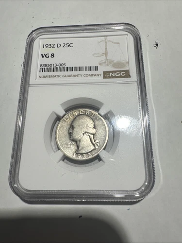 1932 D 25C Washington Quarter - NGC VG8 - Key Date