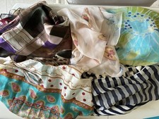 Collection of 5 Silk Scarves. Beautiful Colors And Patterns. Some Vintage