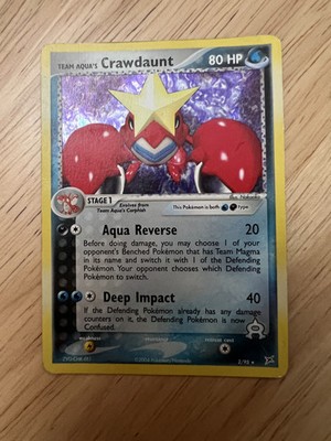 Team Aqua's Crawdaunt 2/95 ex Team Magma vs Team Aqua Holo HP