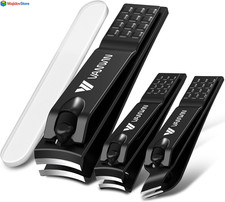 German Nail Clippers for Men, Nail Clipper Set 4-Pack Ultra Sharp Matte