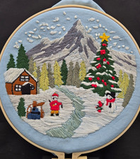 Embroidered Winter scene