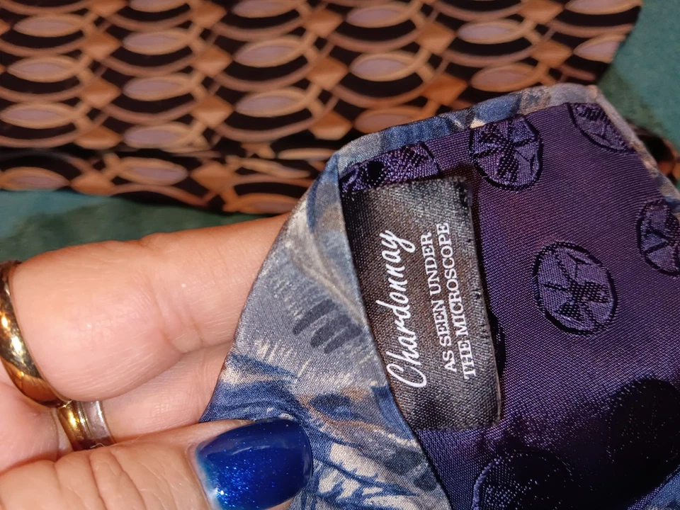 Lot Of 3 Cocktail Collection Ties 100 % Silk DRY Clean Only Each Is Gorgeous  - Image 3 of 4