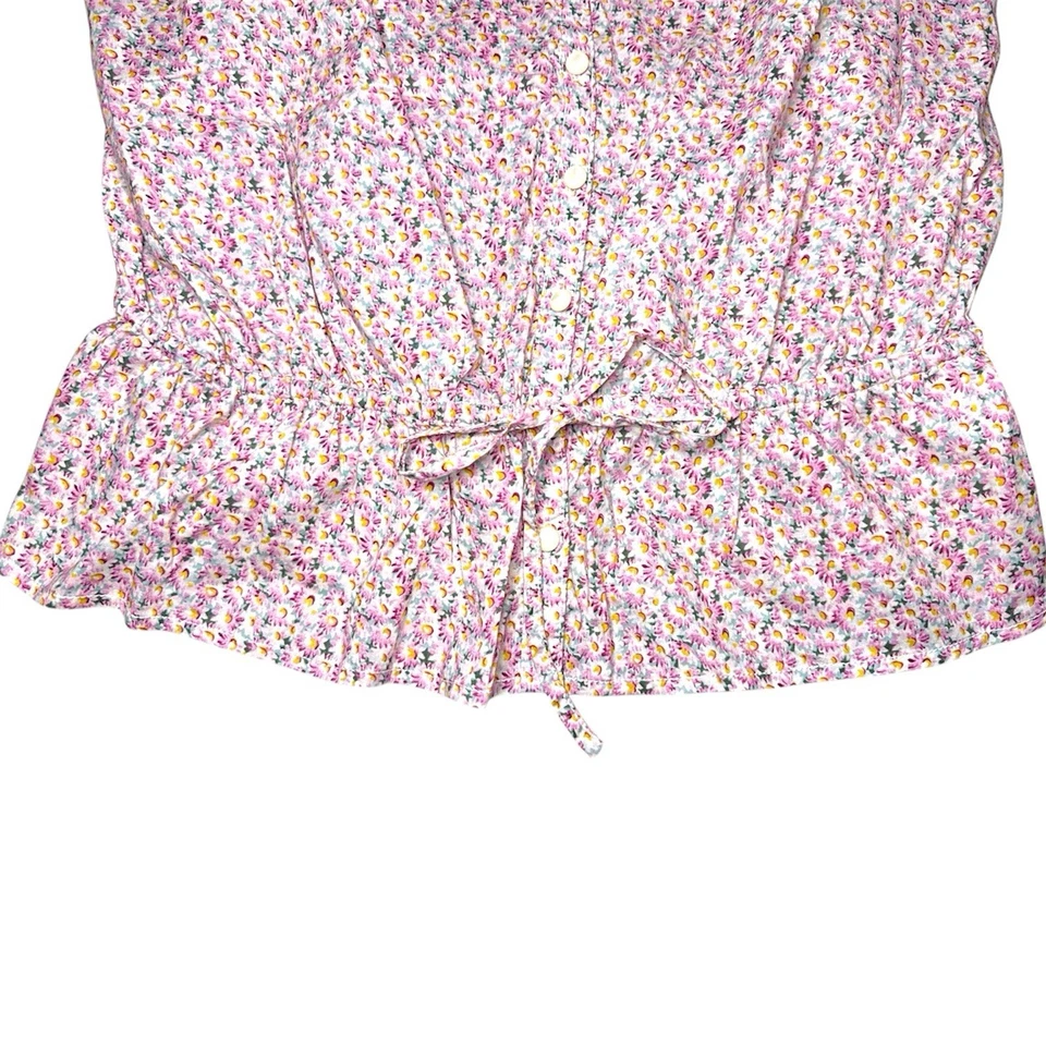 Blusa Tommy Hilfiger floral rosa alça espaguete GG - Imagem 4 de 4