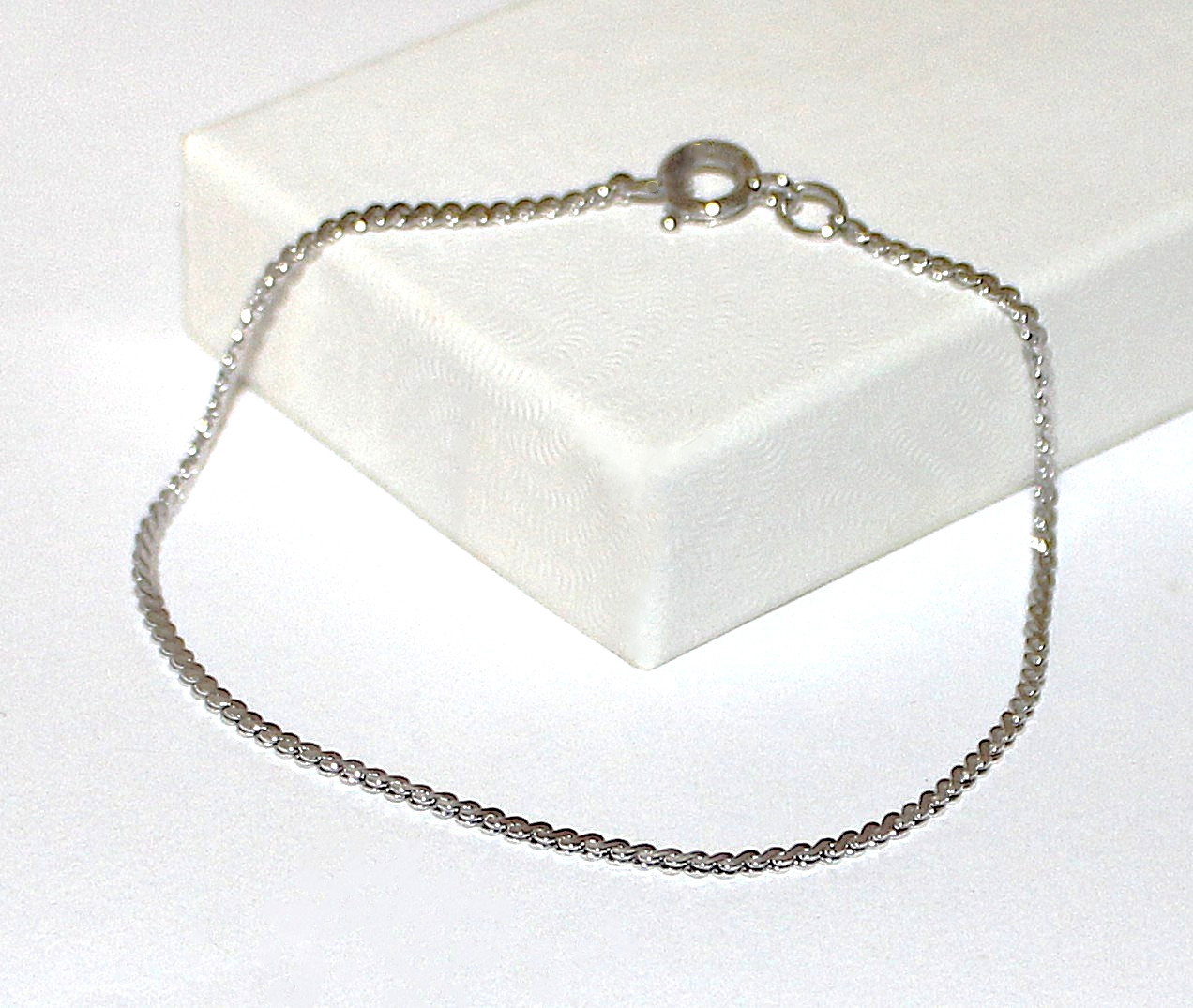 Vtg Sterling Silver 925 Serpentine Chain Link Bracelet 6.5