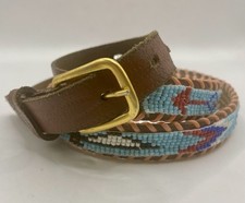 Vintage Thunderbird Native American Seed Beaded Womens M/L Belt