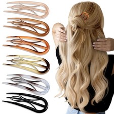 6 PCS French Hair Pins Tortoise Shell Large Styling Thin Thick Hair Buns Twist