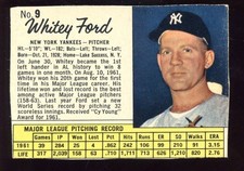 1962 Jell-O  Jello Baseball Card #9 Whitey Ford World Champion New York Yankees