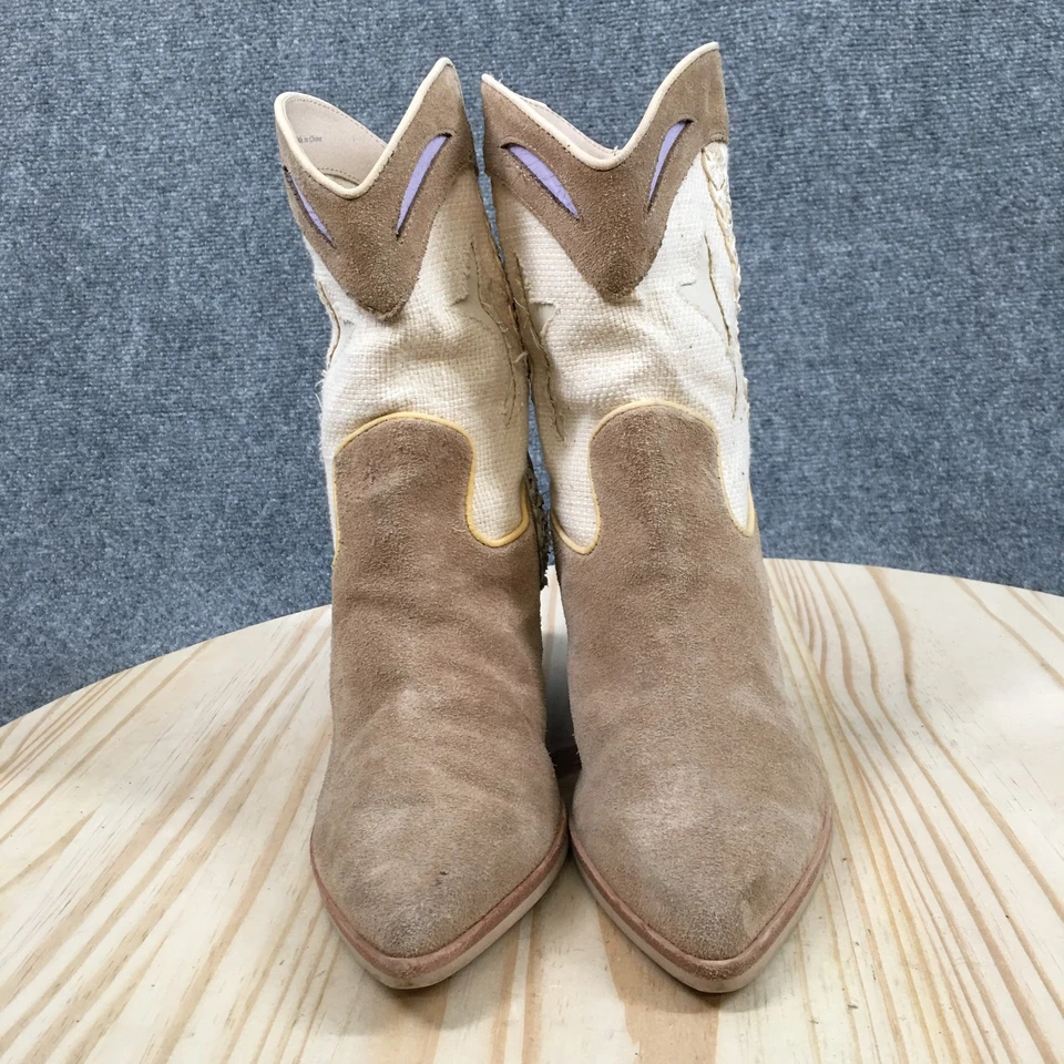 Dolce Vita Botas Mujer 7 Beige Vaquero Occidental Gamuza Tacones Punta Foto 3 de 4