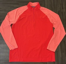 Cutter & Buck Men’s Size Medium Coral Red Long Sleeve 1/4 Quarter Zip Pullover