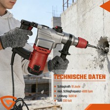 Bohr- Schlaghammer 10J 1600W Bohrhammer Stemmhammer Abbruchhammer mit Koffer