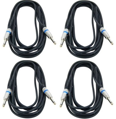 4x 6 m PACCS Profi 6,3mm Klinke mono TS male Patch Audio Gitarren Kabel Gold Tip