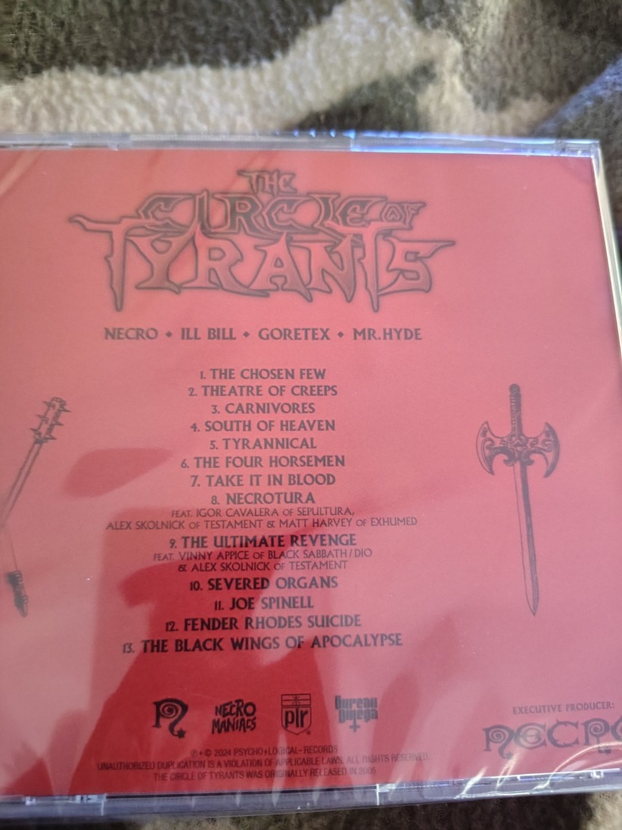 Necro Circle Of Tyrants New Cd Rare Vinnie Paz Goretex Non Phixion
