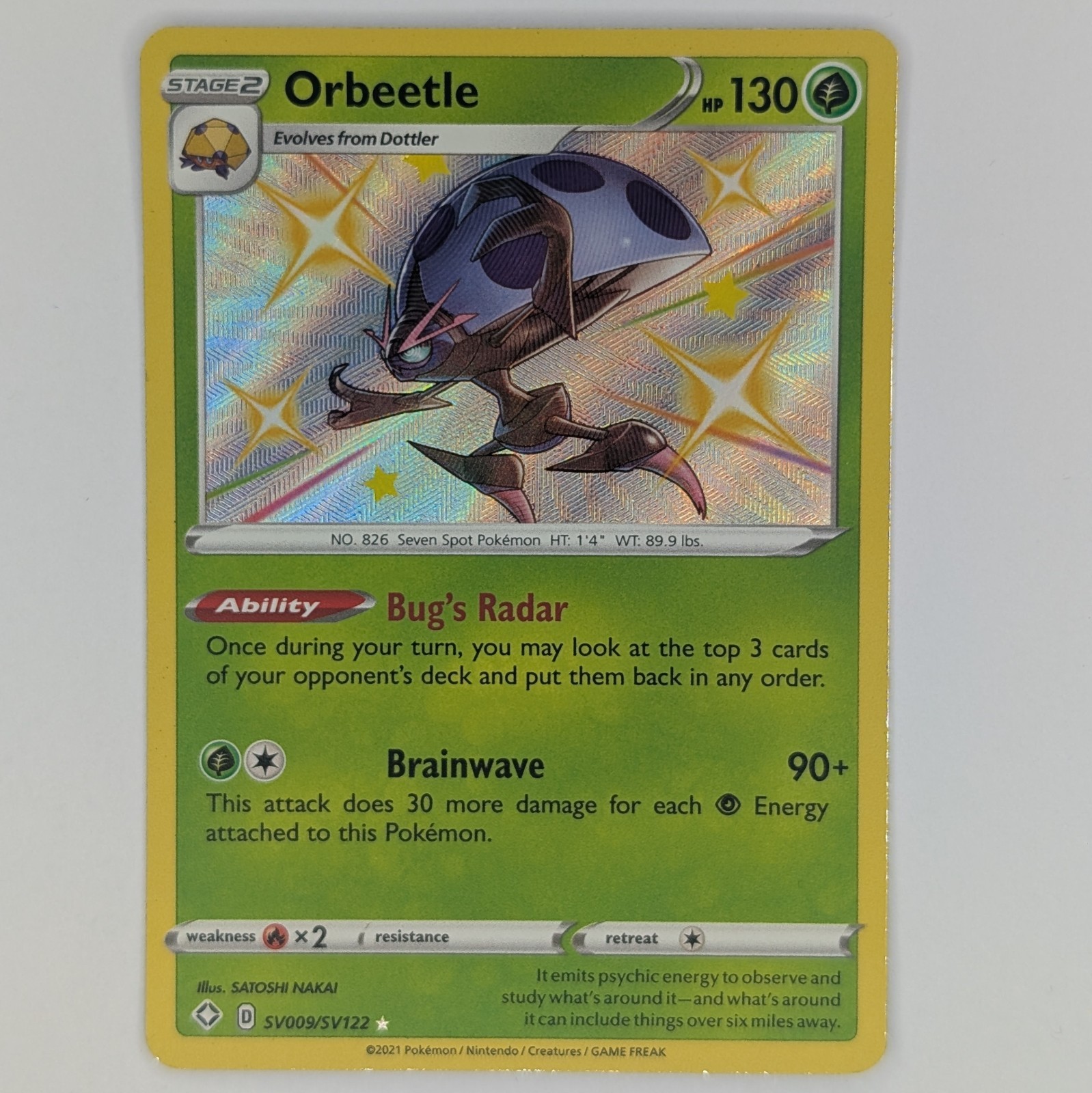 Orbeetle SV009/SV122 Shining Fates Pokemon Card NM