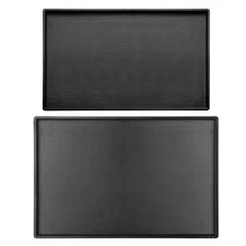 Cedilis 2 Pack Black Rectangular Serving Trays, Non-Slip Multi-Purpose Plasti...