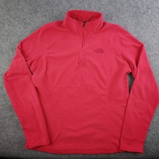 North Face Glacier Fleece Pullover Women's Medium Pink 1/4 Zip Lightweight