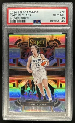 2024 Panini Select WNBA Caitlin Clark Silver Prizm RC Concourse #72 PSA 10