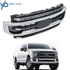 Front Bumper Grille Plastic For Ford F250 Platinum 2020-2022 LC3Z-8200-EA Chrome