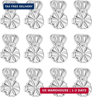 12 Pcs Earring Backs for Droopy Ears,Adjustable Earring Lifters Silver Earrings