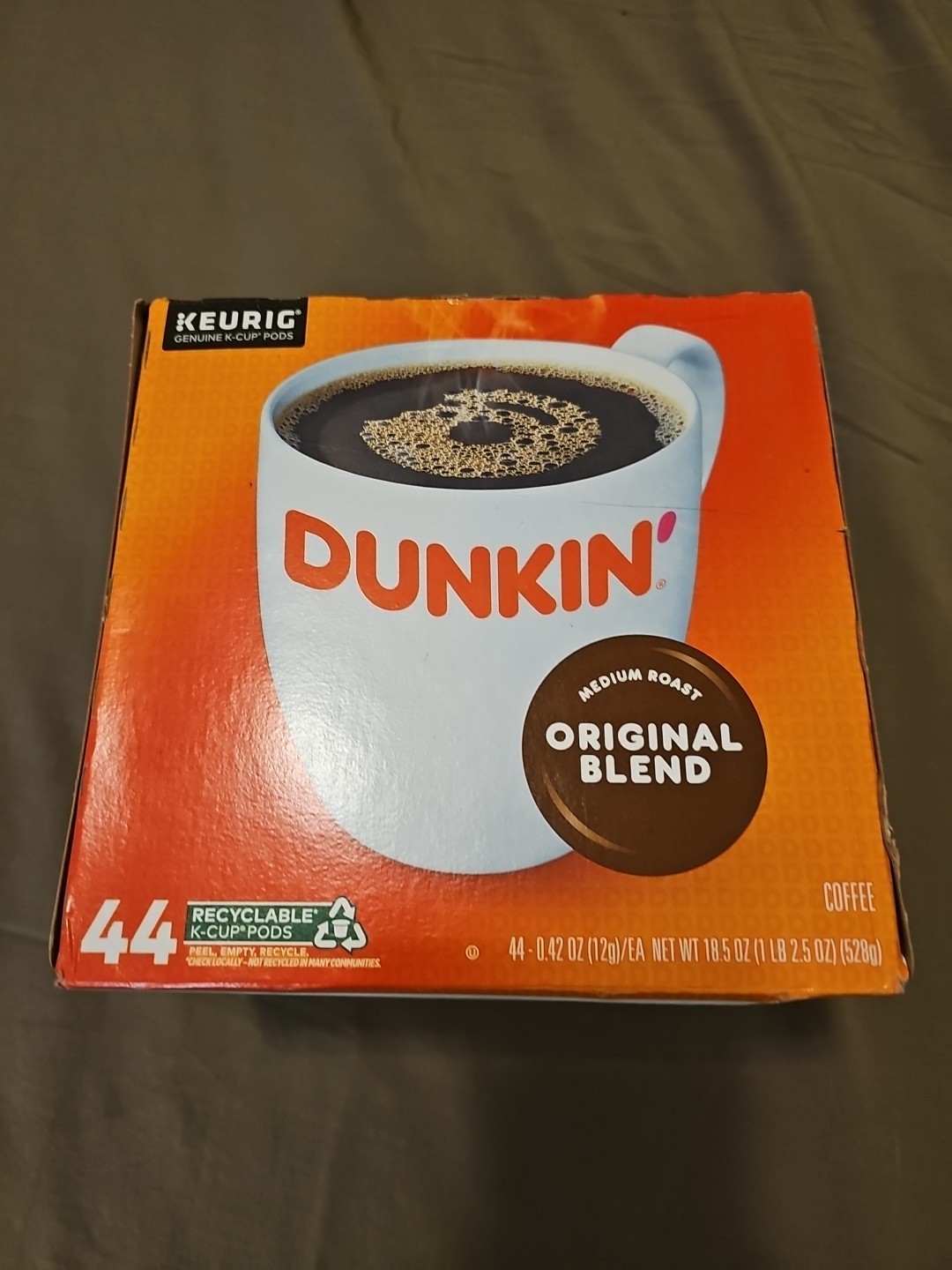 44 K-Cups Dunkin' Donuts Original Blend  Medium Roast Coffee. Exp 10/06/2026