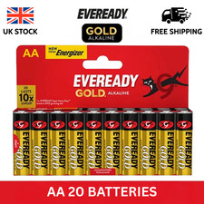 EVEREADY GOLD AA BATTERIES 20 PACK LR6 ALKALINE 1.5V LONG EXPIRY UK STOCK 0.35 per battery