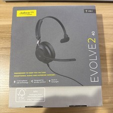 Jabra Evolve2 40 Mono Wired On-Ear Headset with Boom Microphone - Black
