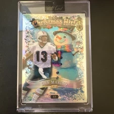 2025 Wild Card Holiday Hits! Christmas True 1/1 Silver Frosty Snowman Dan Marino