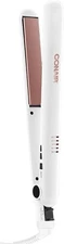Conair Double Ceramic Flat Iron, 1 Inch Flat Iron, White/Rose Gold - Open Box