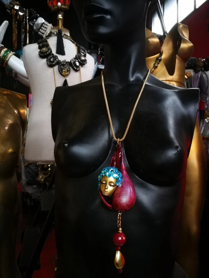 Collar concha Puka encanto sirena joyería de lujo Nautilus colgante piedra concha marina Foto 3 de 4