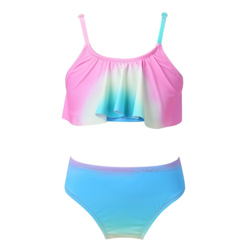 Girls Kids Tankini Swimsuit Ruffle Tankini Bottoms Outfit Swimwear Bathing Suit - Picture 5 of 81