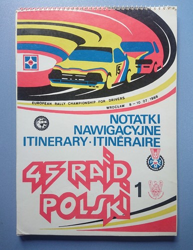 Road Book 1 Streckenbuch European Rally Championship Poland 88 Wroclaw Breslau