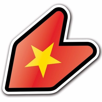 Columbia Flag Wakaba Leaf Design Car Vinyl Decals//Stickers