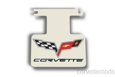 Mirror Metallic Exhaust Plate Cross Flag Emblem Logo Fits Corvette C5