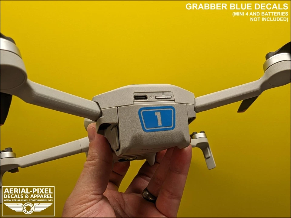 DJI Mini 4 Pro Racing Stripes With Battery Decals Number #1-4 Sticker Skin - Image 2 of 3