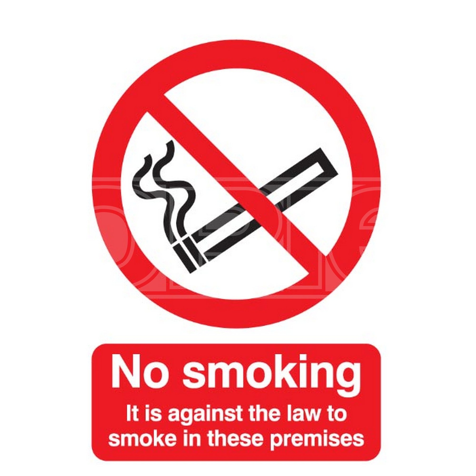 No Smoking Sign 297mm x 210mm - Rigid Polypropylene - SIGNS & LABELS FPH05050R