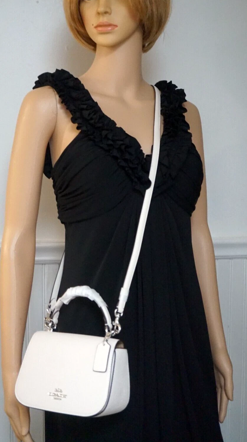 Borsa a tracolla Coach Lysa nuova con etichette mini borsa X Body CX575 GESSO pelle incrociata