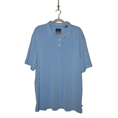TOMMY BAHAMA $110 Short Sleeve Dune Drifter Polo Shirt Blue Men's XXL