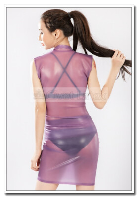 purple latex dress Cardi B Steps Out During PFW in Revealing Outfit 59/ 175cm and wears size S Latex Sheath Dress Transparent Purple